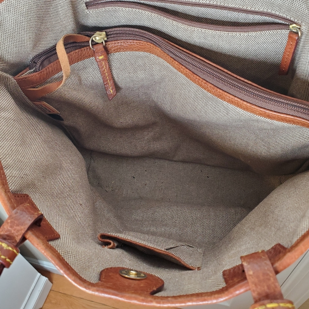 Vintage Dooney & Bourke Suede Leather Tote Bag Tan Boho Feminine - Picture 8 of 11